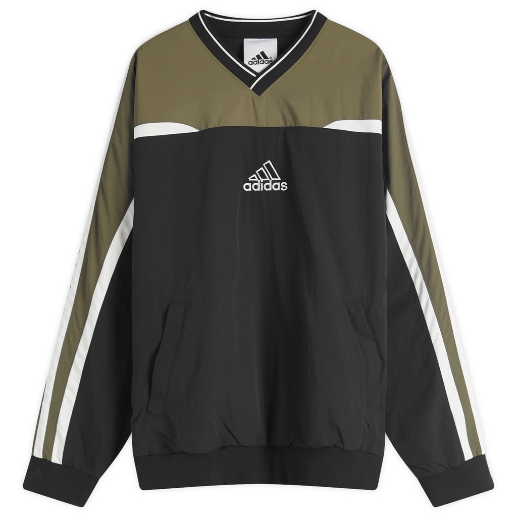 Adidas Originals Men's Cutline Pullover Crew Sweat Black/Olive Strata
